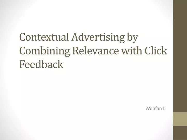 contextual advertising by combining relevance with click feedback