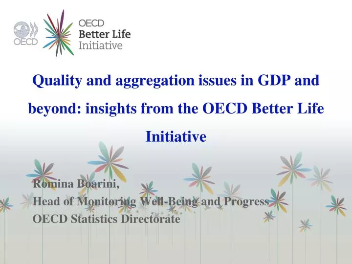 quality and aggregation issues in gdp and beyond insights from the oecd better life initiative