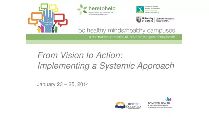 from vision to action implementing a systemic approach january 23 25 2014