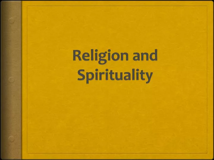 religion and spirituality