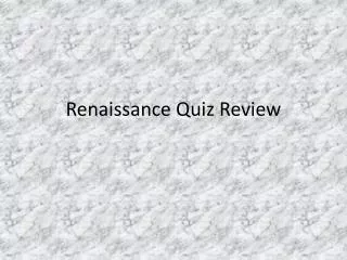 renaissance quiz review