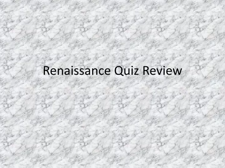 renaissance quiz review