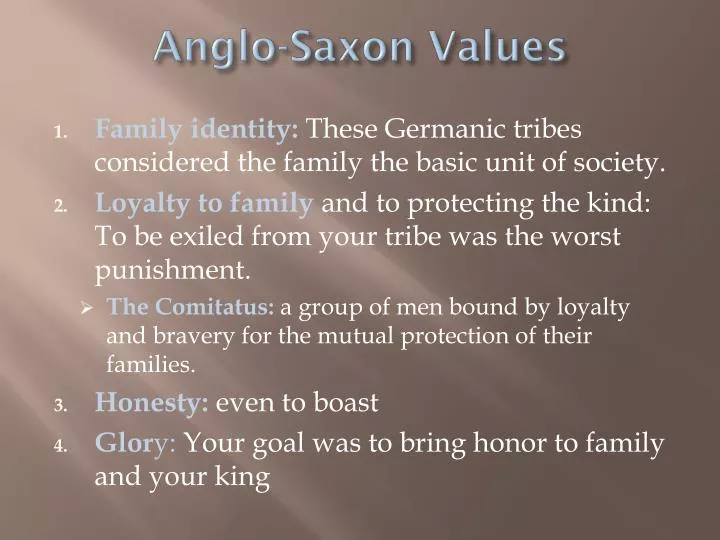 anglo saxon values