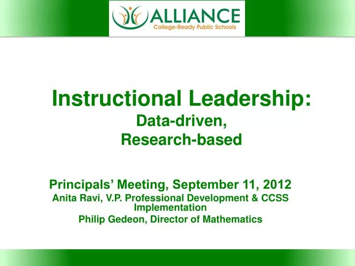 instructional leadership data driven research based