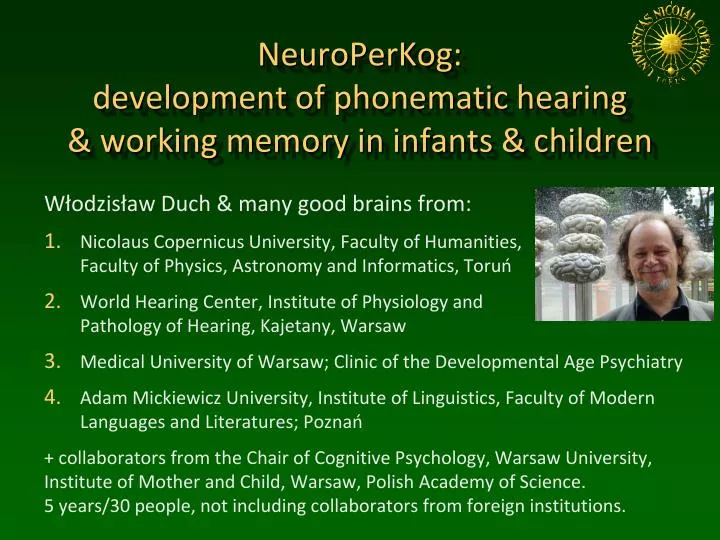 neuroperkog development of phonematic hearing working memory in infants children