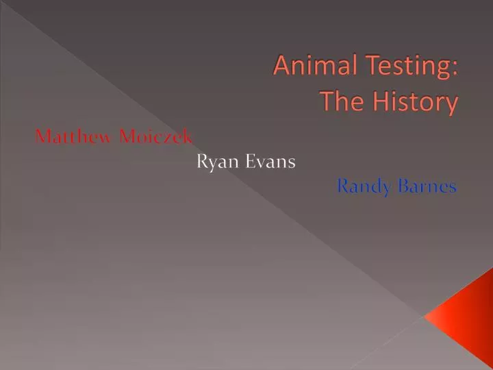 animal testing the history