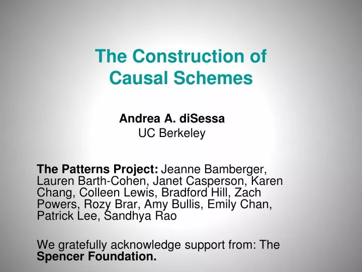 the construction of causal schemes