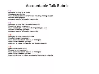 Accountable Talk Rubric