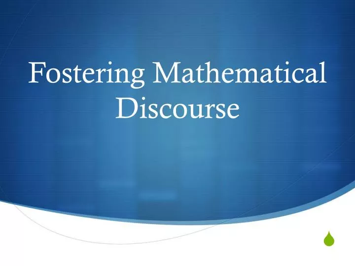 fostering mathematical discourse