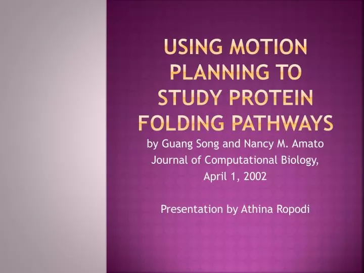 using motion planning to study protein folding pathways