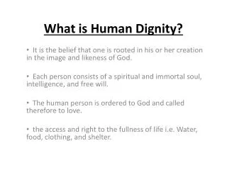 What is Human Dignity?