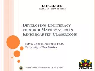 Developing Bi-literacy through Mathematics in Kindergarten Classrooms