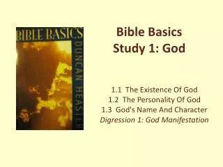 Bible Basics Study 1: God