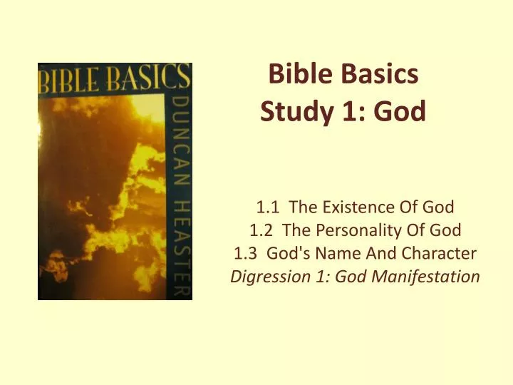 bible basics study 1 god