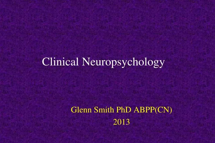 clinical neuropsychology