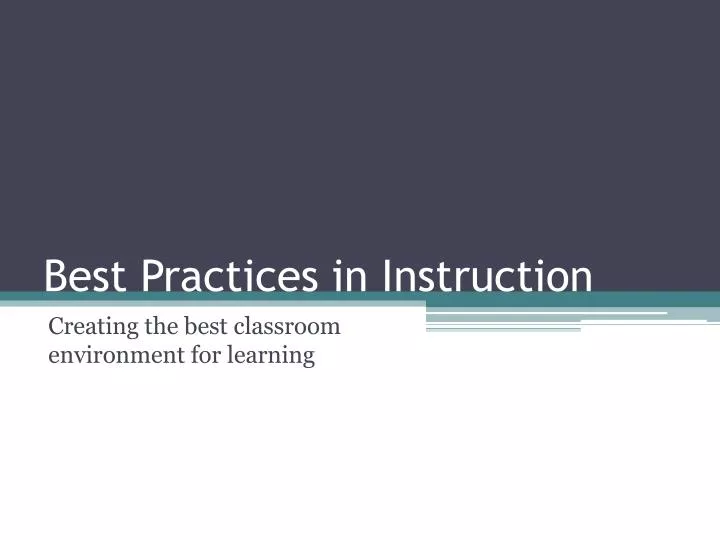 best practices in instruction