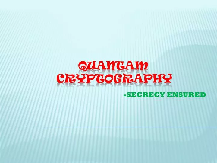 quantam cryptography
