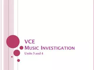 VCE Music Investigation