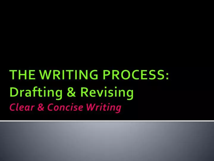 the writing process drafting revising clear concise writing