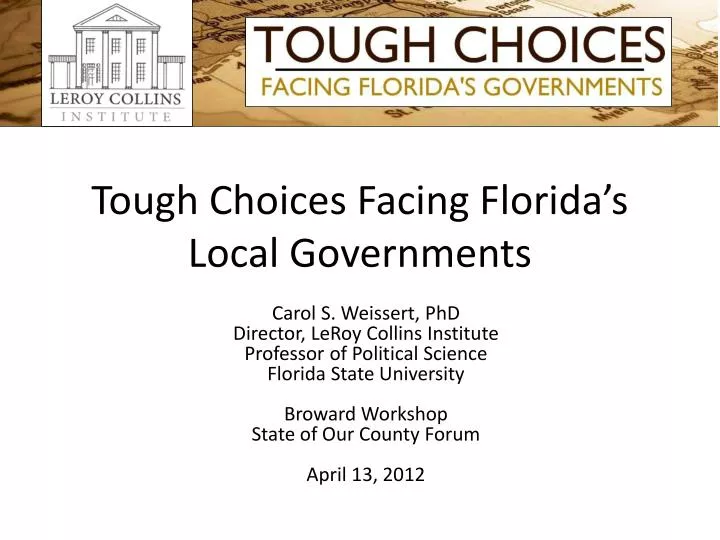 tough choices facing florida s local governments