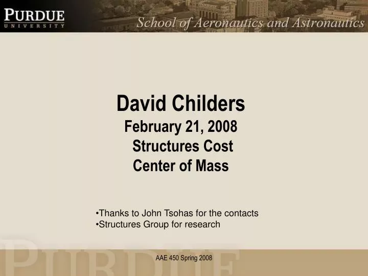 david childers february 21 2008 structures cost center of mass