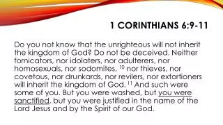 1 Corinthians 6:9-11