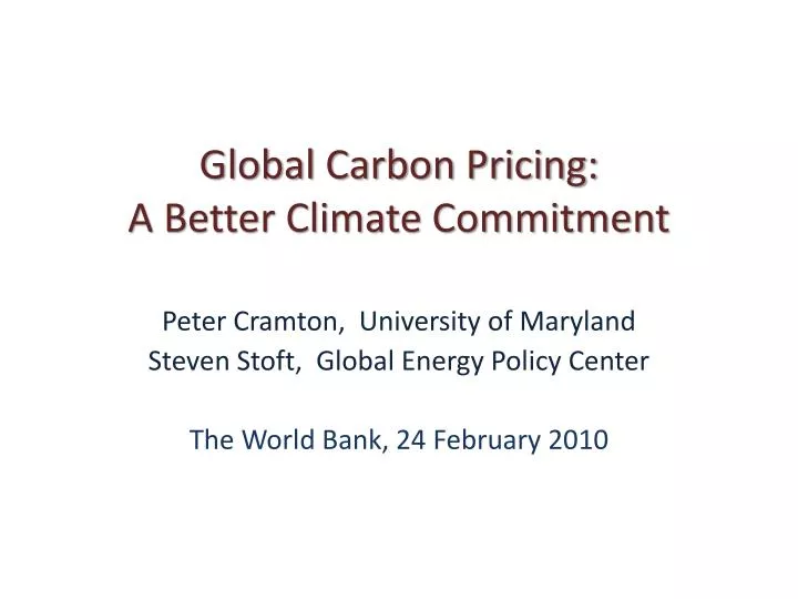 global carbon pricing a better climate commitment