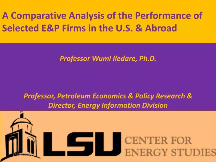 a comparative analysis of the performance of selected e p firms in the u s abroad