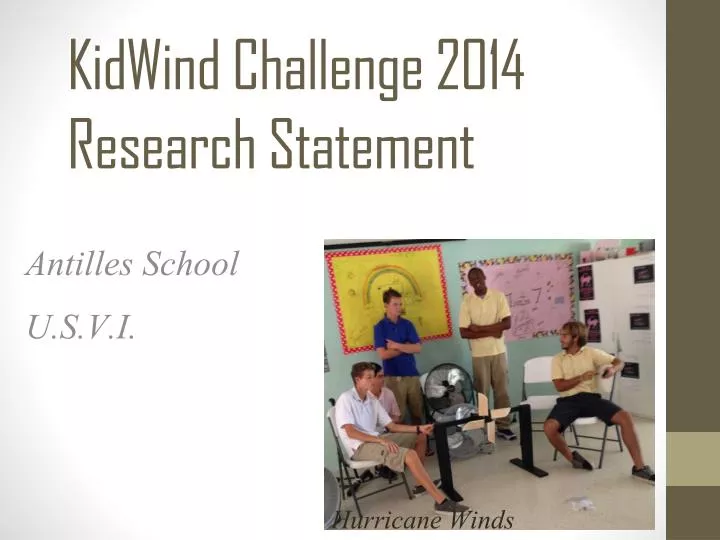 kidwind challenge 2014 research statement