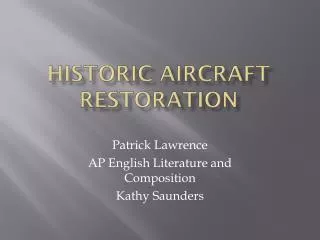 historic aircraft restoration