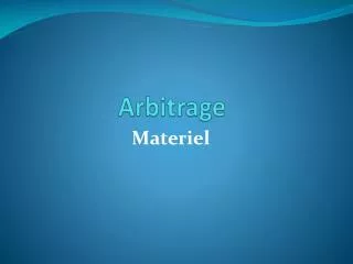 arbitrage