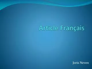 article fran ais