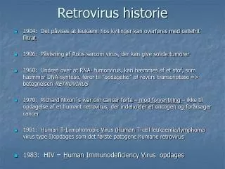 retrovirus historie