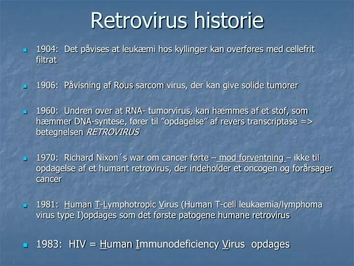 retrovirus historie