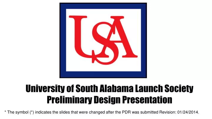 university of south alabama launch society preliminary design presentation