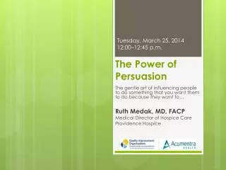 the power of persuasion