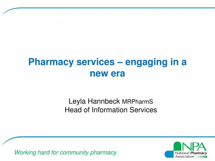 pharmacy services engaging in a new era