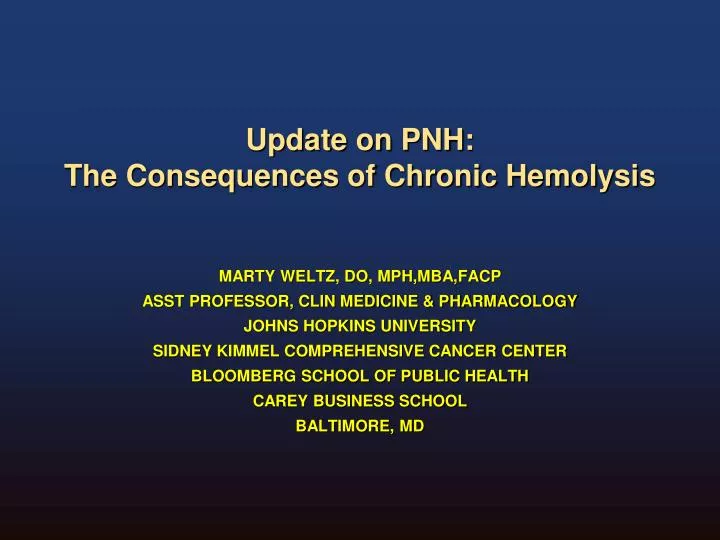update on pnh the consequences of chronic hemolysis