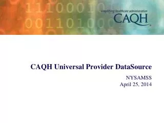 CAQH Universal Provider DataSource