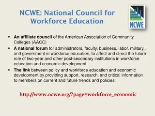NCWE: National Council for Workforce Education