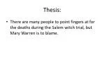 Mary Warren: The Real Catalyst of the Salem Witch Trials - slide 1
