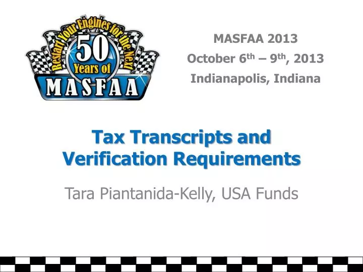 tax transcripts and verification requirements