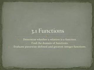 3.1 Functions