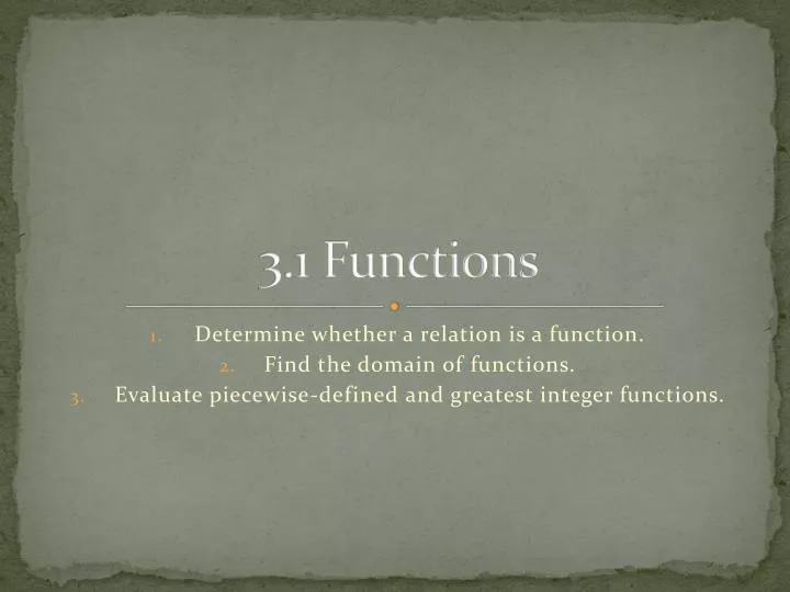 3 1 functions