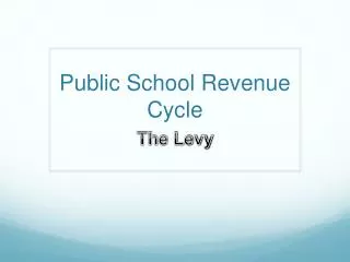 Public School Revenue Cycle