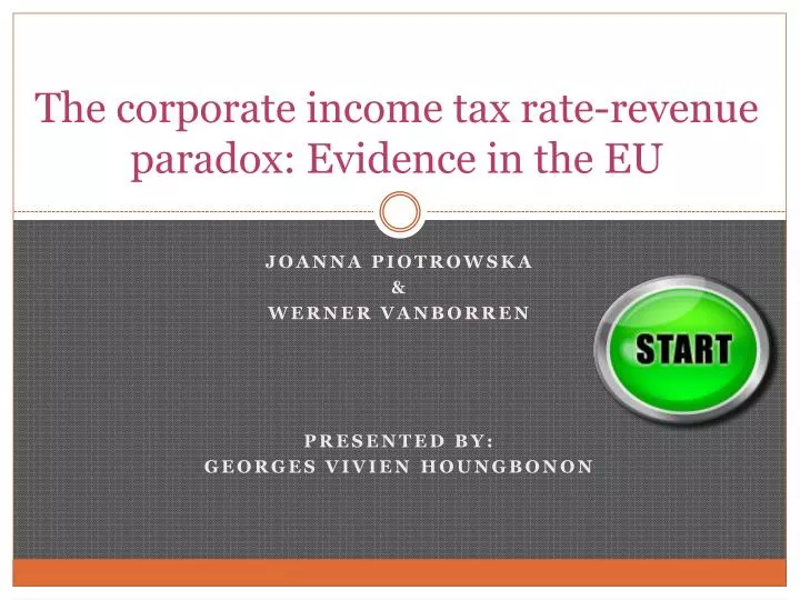the corporate income tax rate revenue paradox evidence in the eu