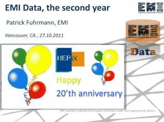 EMI Data, the second year