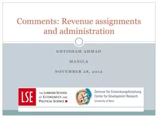 Comments: Revenue assignments and administration