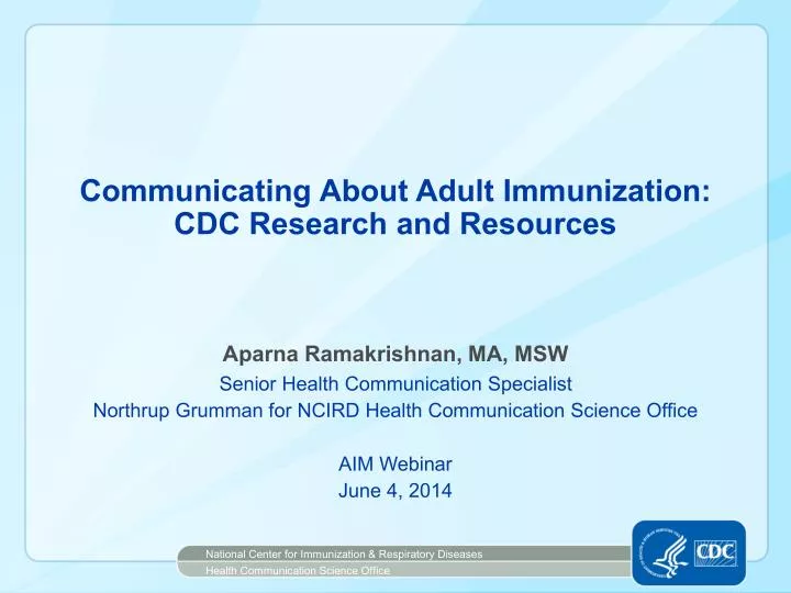 communicating about adult immunization cdc research and resources