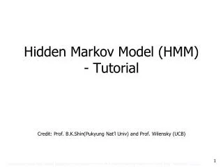 Hidden Markov Model (HMM) - Tutorial